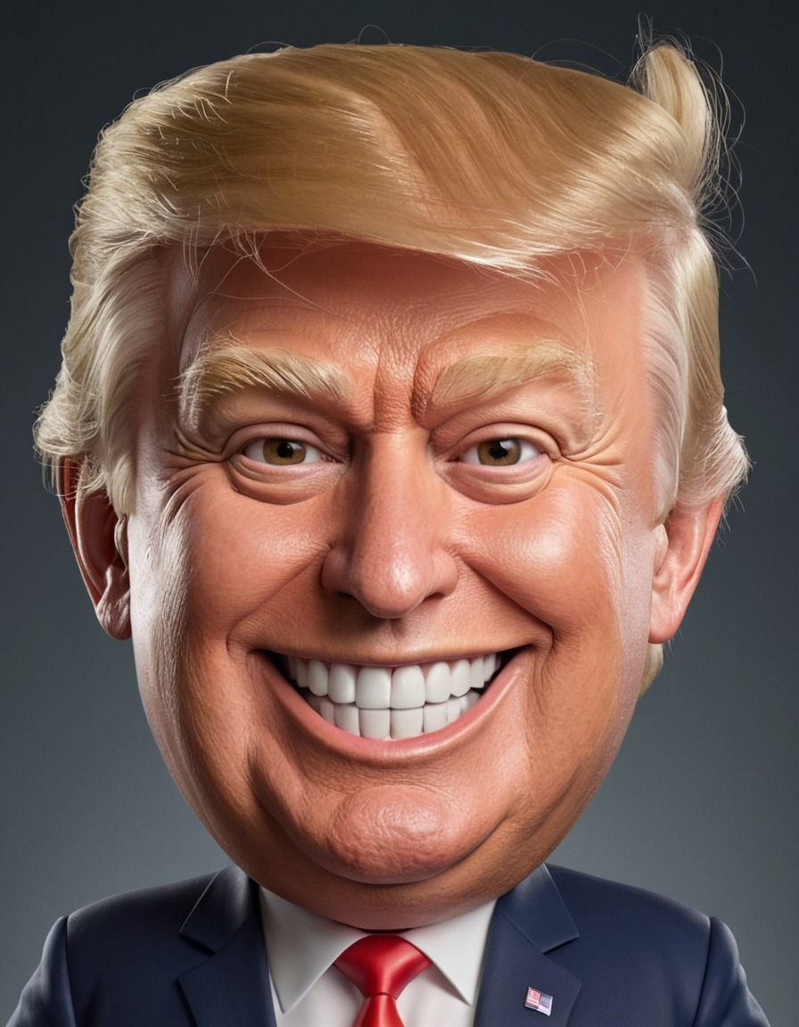 donald trump, caricature, humor, politics, president, celebrity, satire