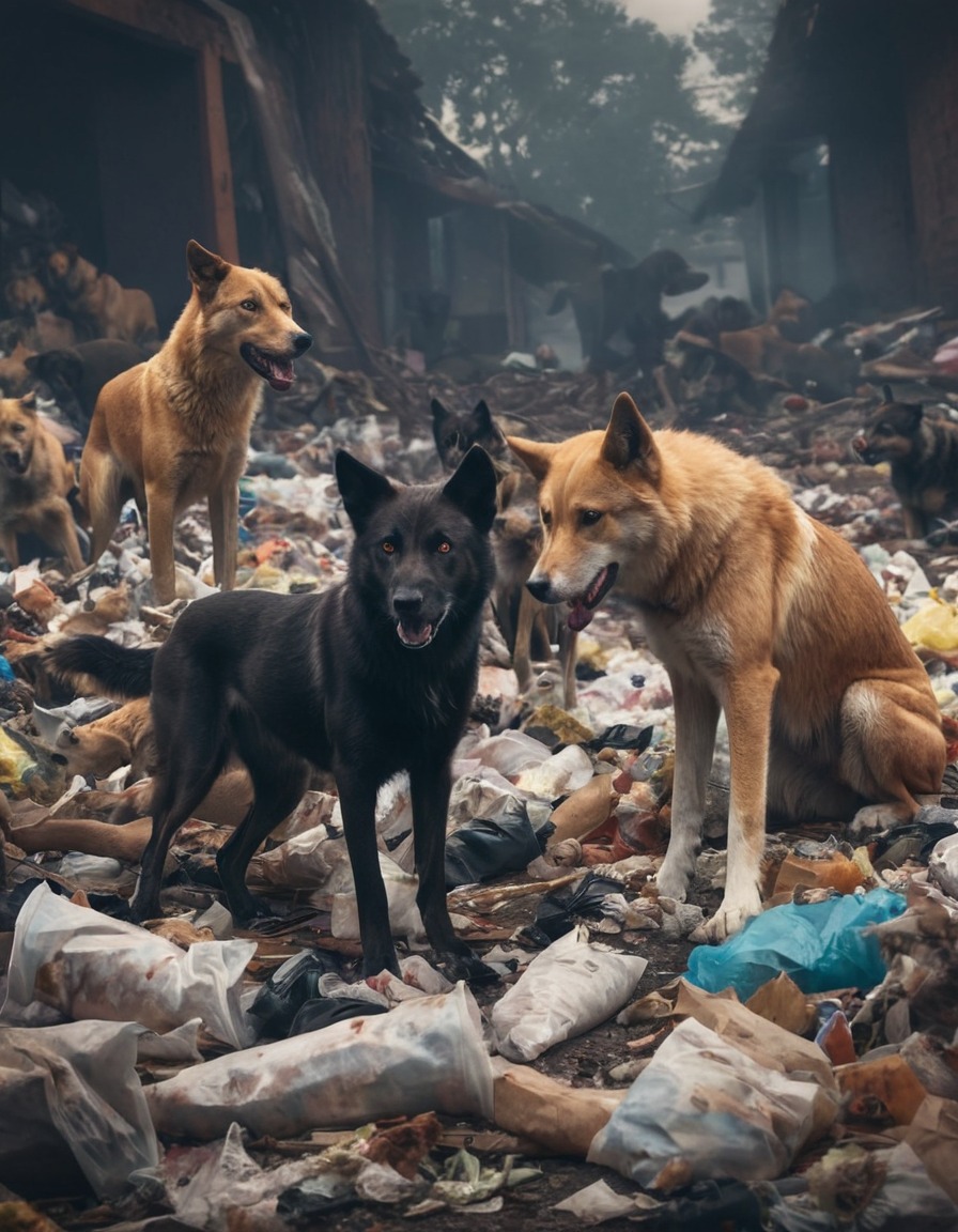 feral dogs, scavenging, garbage, survival, urban wildlife, fallout, games, tv shows, amazon prime