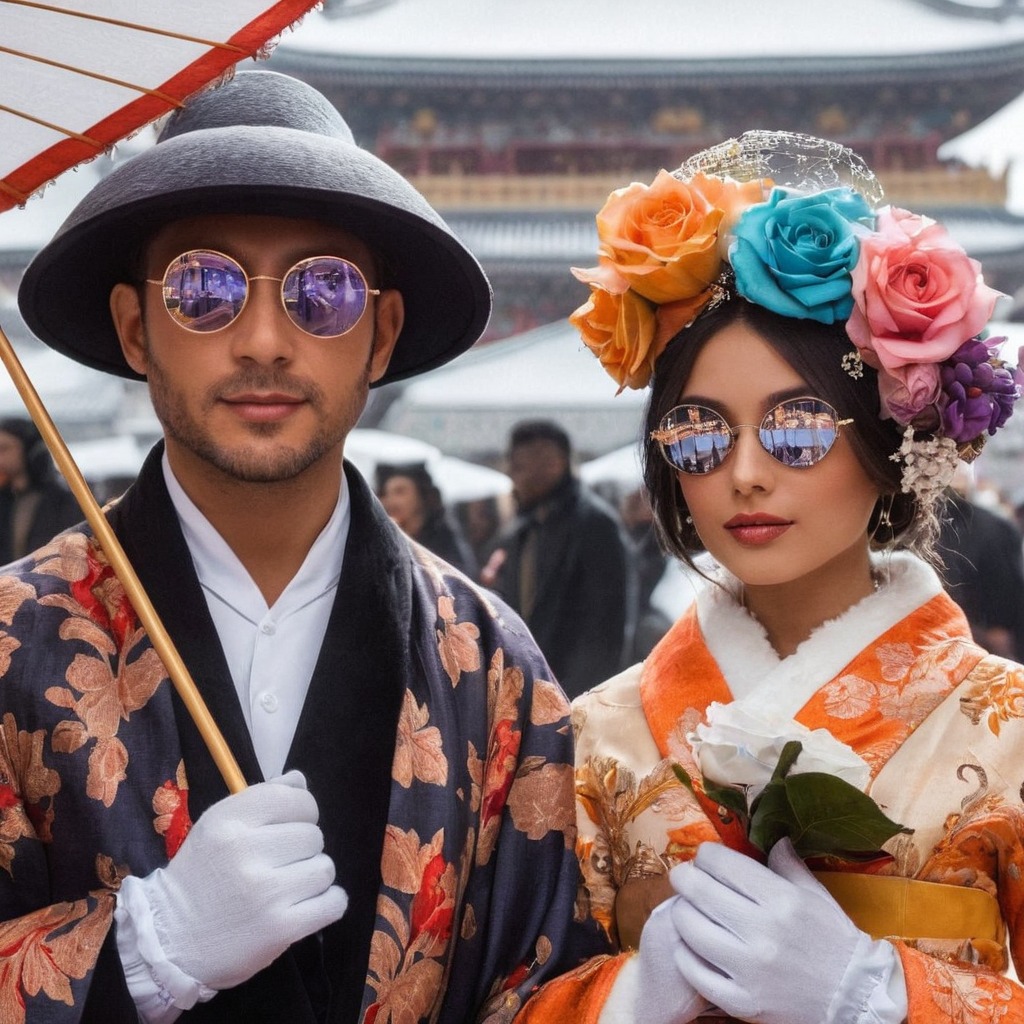 kimono, cityscape, japan, tokyo, bingimagecreator