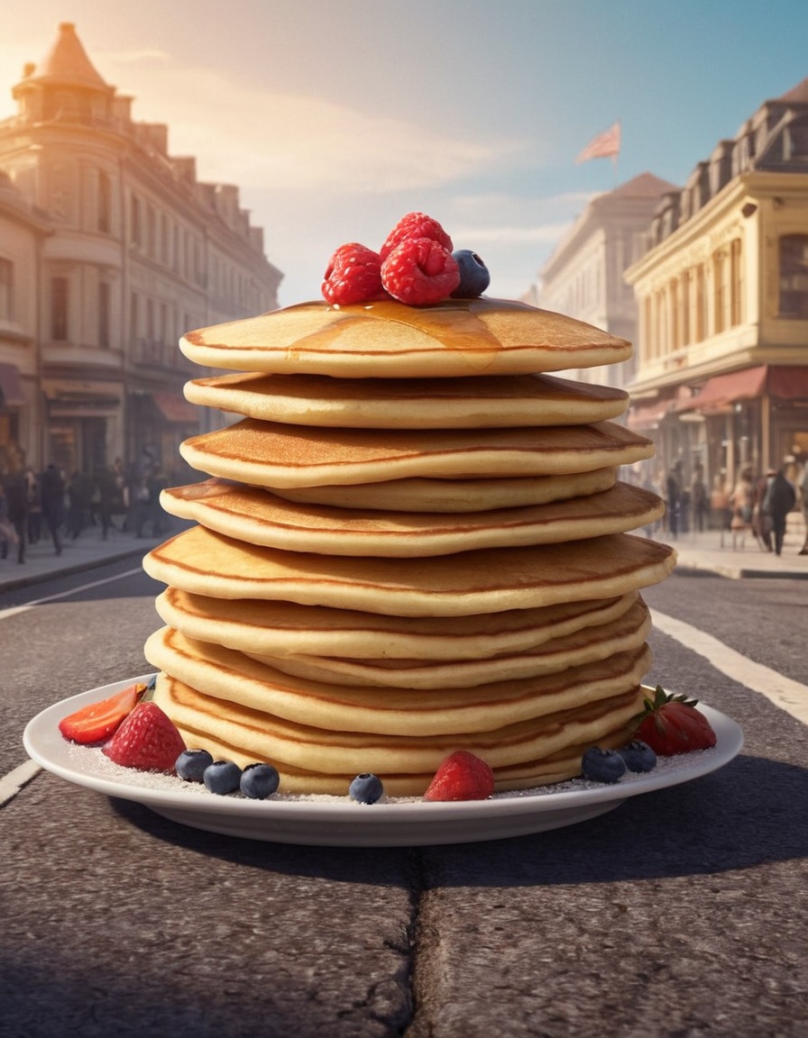 pancakes, food, giant, street, bizarre, mystery, curiosity