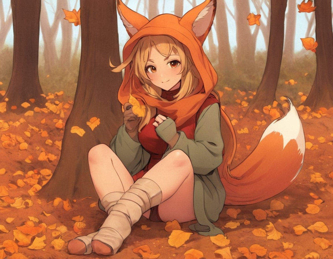 digitalart, fox, dreamup, animegirl, anime, animedrawing, kemonomimi, cutekawaii, challenge, dailydeviation, dailydeviations, dailyart, dailychallenge, furryfall, ai_art