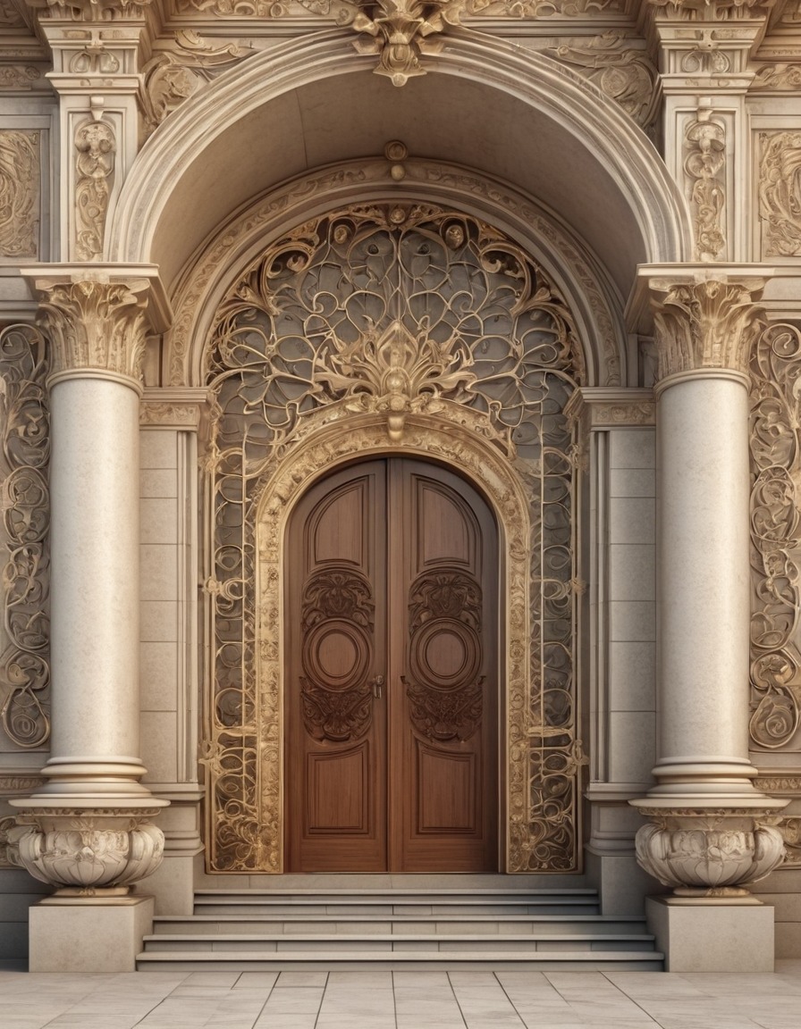 baroque architecture, façade, symmetry, shadows, architecture