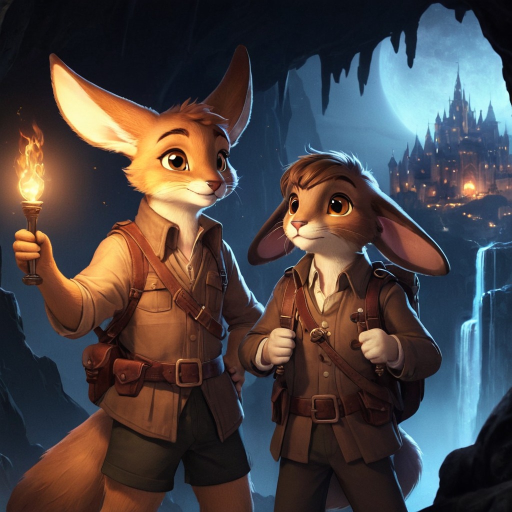 fennecfox, furryanthro, hare, magical, schooluniform, student, teenager, ai_generated_art