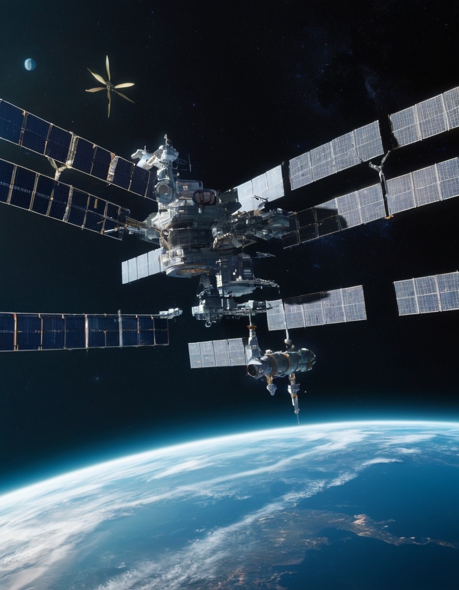 space station, earth, technology, scientific research, outer space