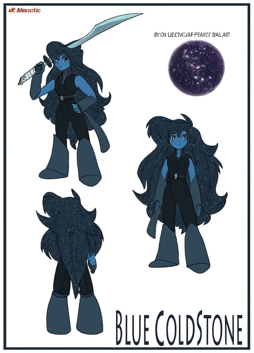 blue, character, characterdesign, design, fanart, gem, gems, gold, katana, ref, sheet, steven, stone, universe, crystalgems, stevenuniverse, bluegoldsone