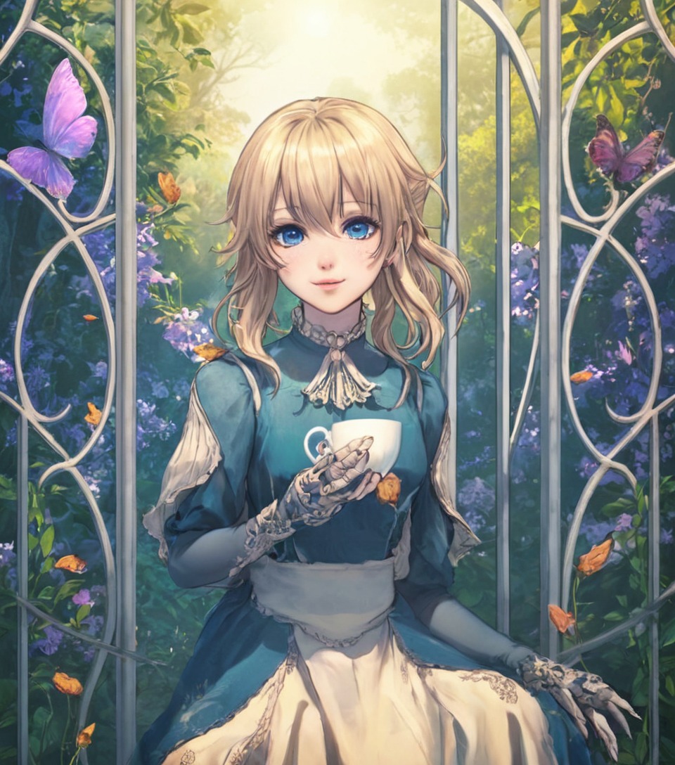 animation, anime, fanart, girl, kyoto, leaves, violet, evergarden, violetevergarden