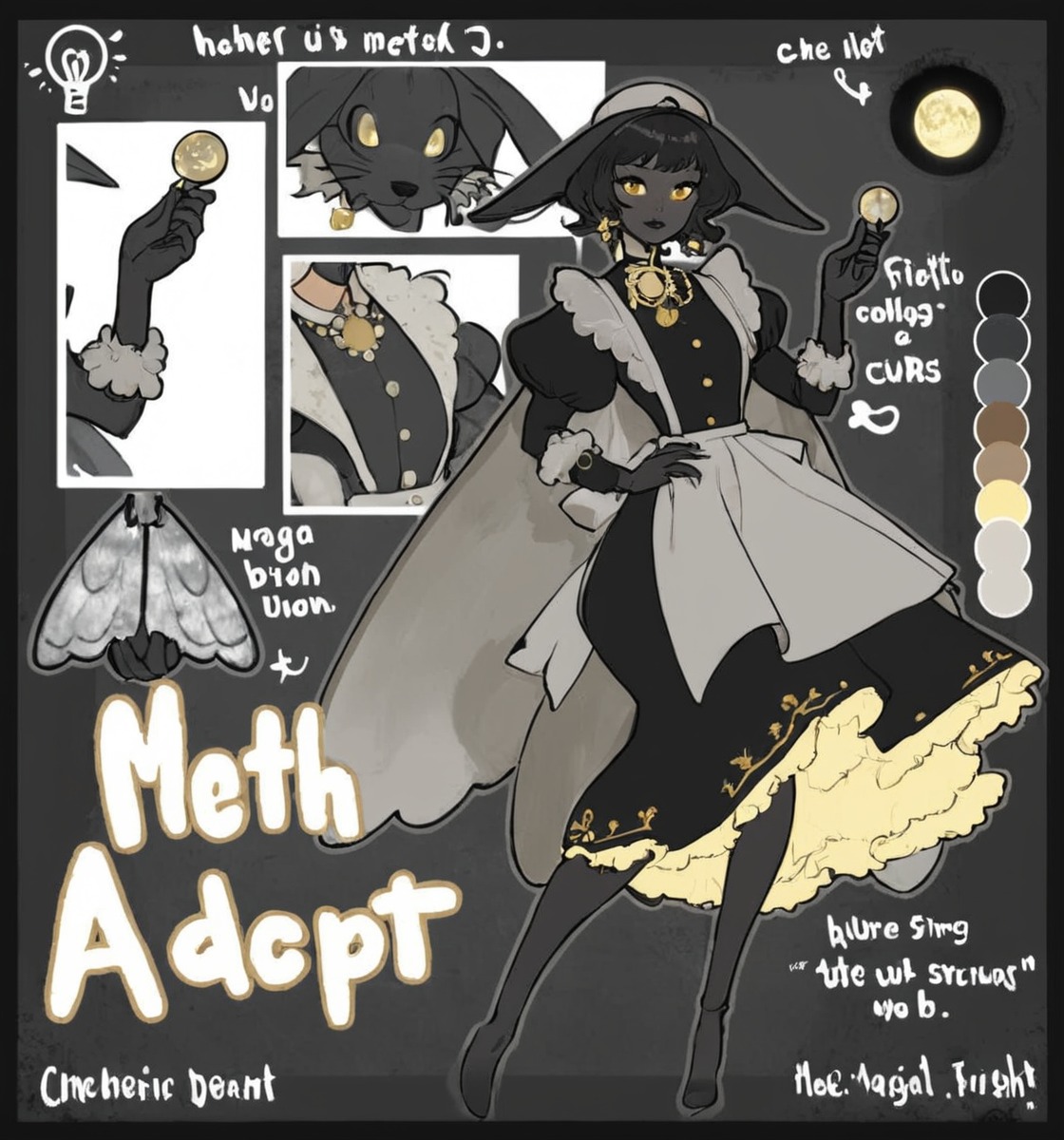 characterconcept, originalcharacter, adoptableauction, characterdesign, adoptablesopen, adoptable, adop, adoptables, bug, character, colorpalette, cute, design, dnd, dungeonsanddragons, eyes, fantasy, goth, humanoid, maid, monstergirl, moth, original, refsheet, ttrpg, wings, character_design, moth_girl, moth_wings