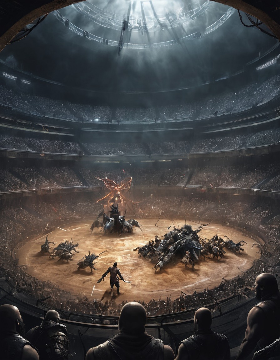 battle, competition, rivalry, factions, thunderdome arena, showdown, mad max