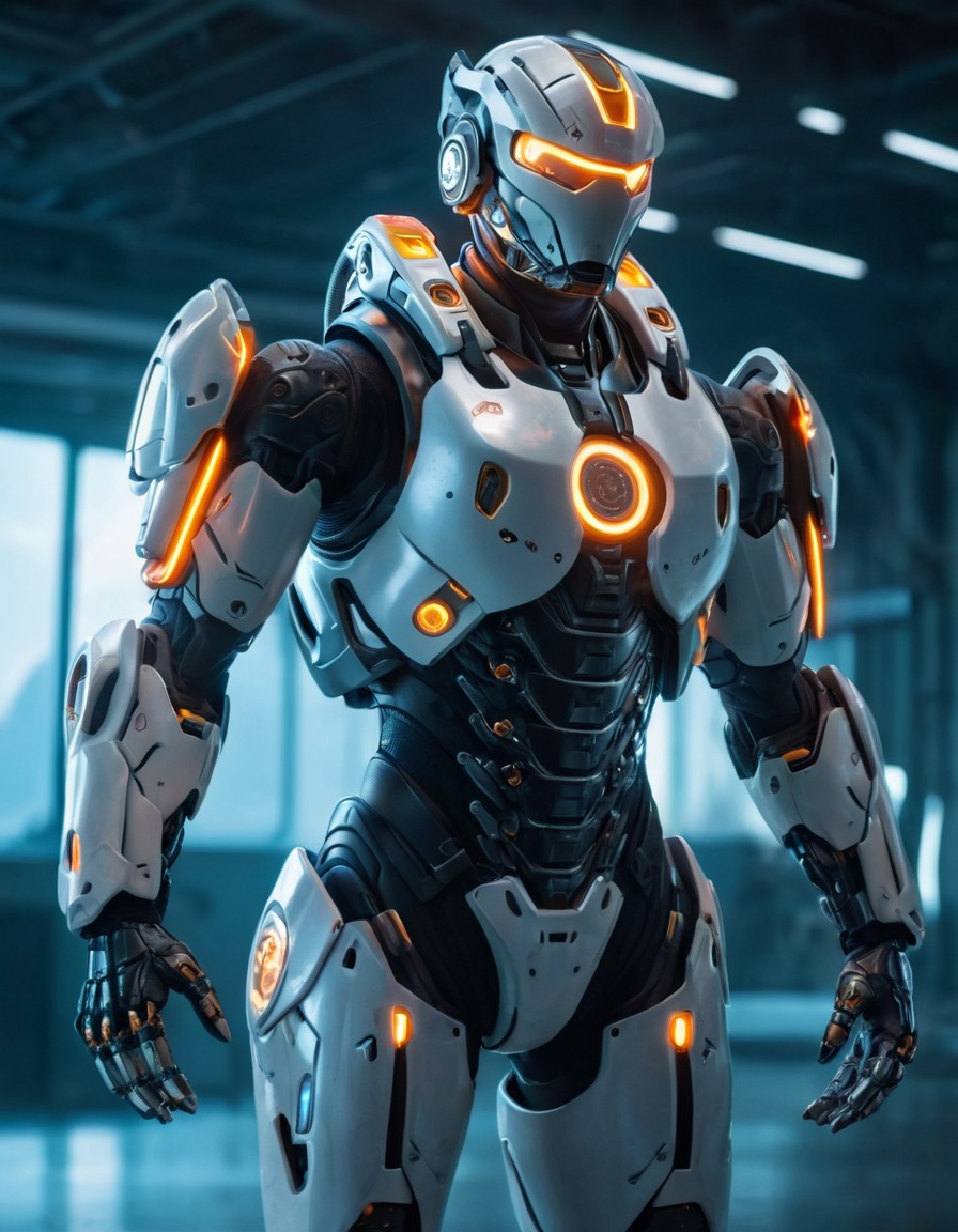 cyborg, futuristic, advanced technology, prosthetic limbs, combat suit, future