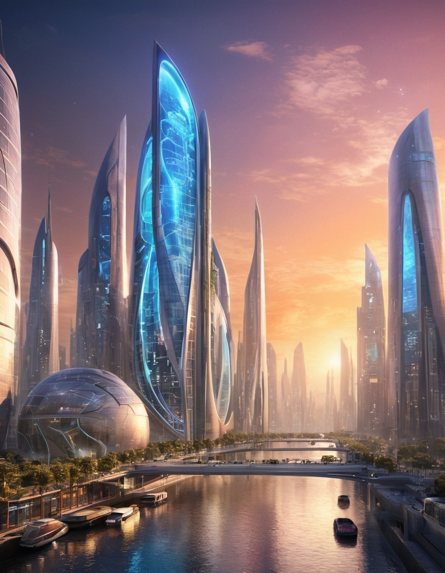 futuristic, cityscape, architectural design, innovation