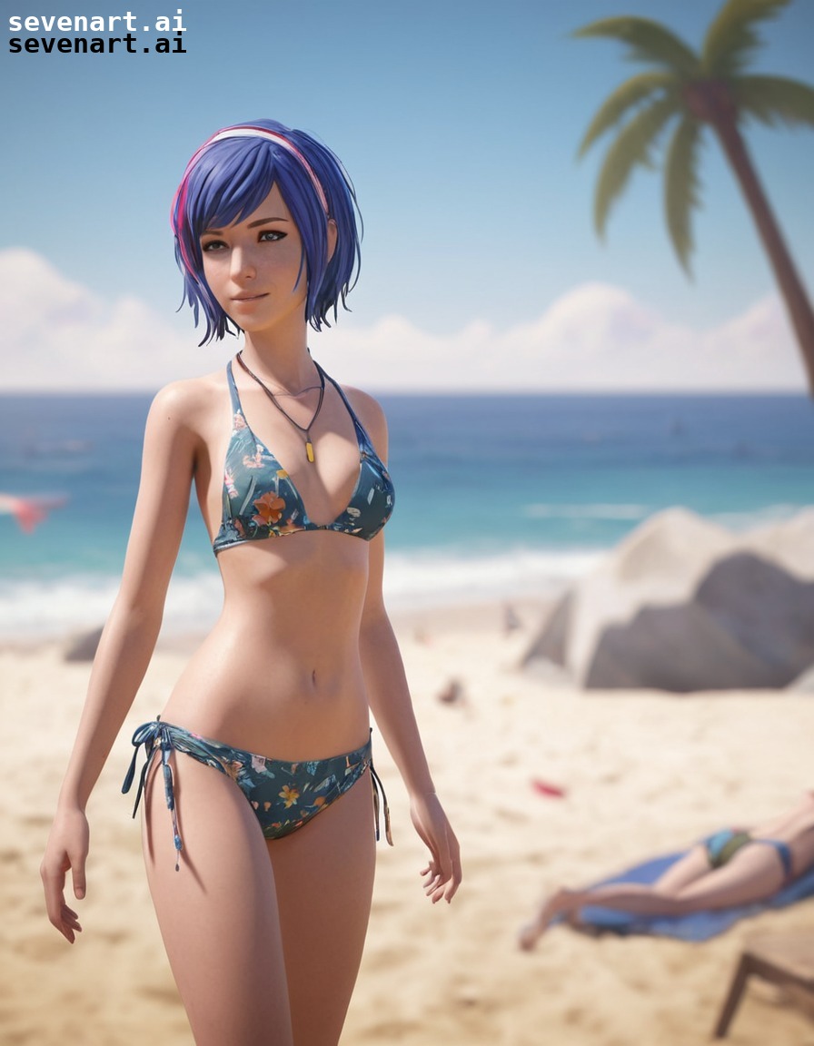 chloe price, life is strange, beach day, bikini, relaxation, games, girls from games