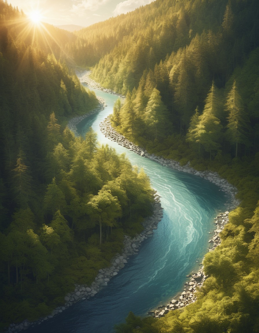 nature, forest, river, peaceful, landscape