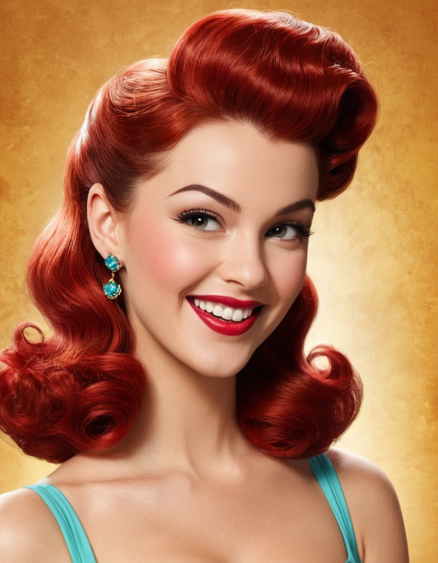 vintage, pin-up, woman, mischievous grin