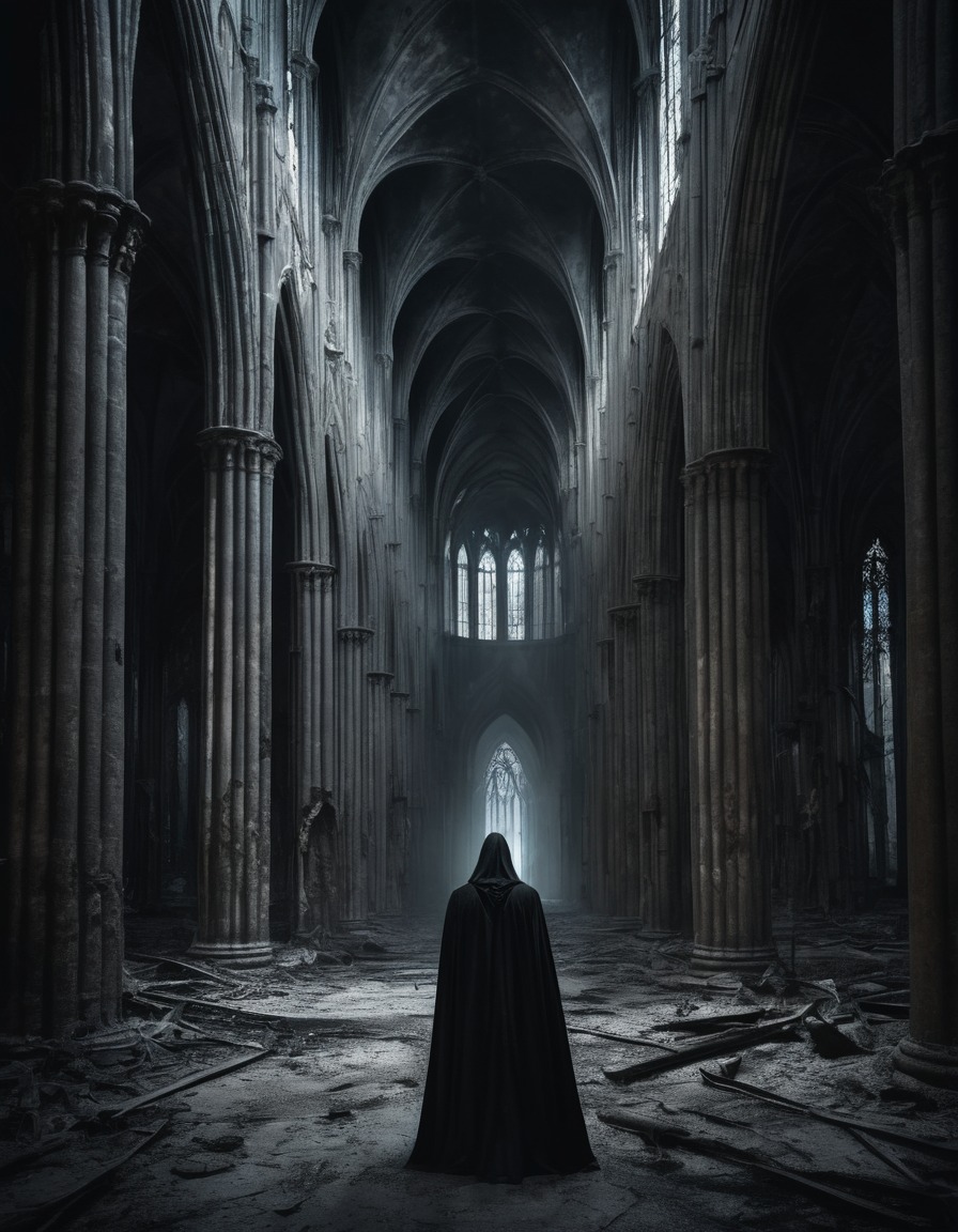 gothic architecture, cathedral, shadows, solitude, gothic, underground, dark