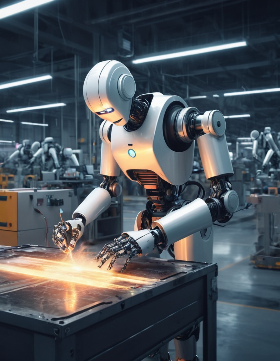 robot, factory, high-tech, automation, manufacturing, technology