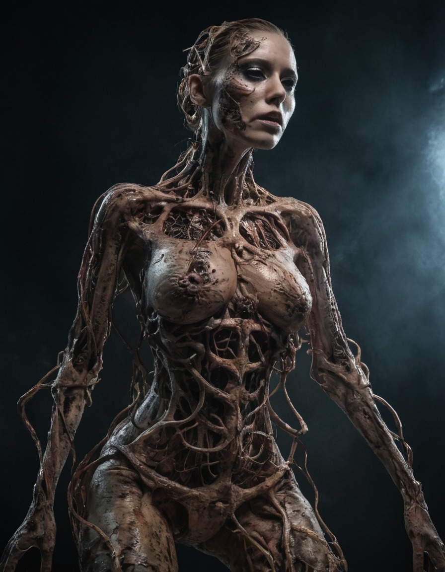 mutations, woman, female, exoskeleton, cybernetic enhancement, bioengineering, science fiction