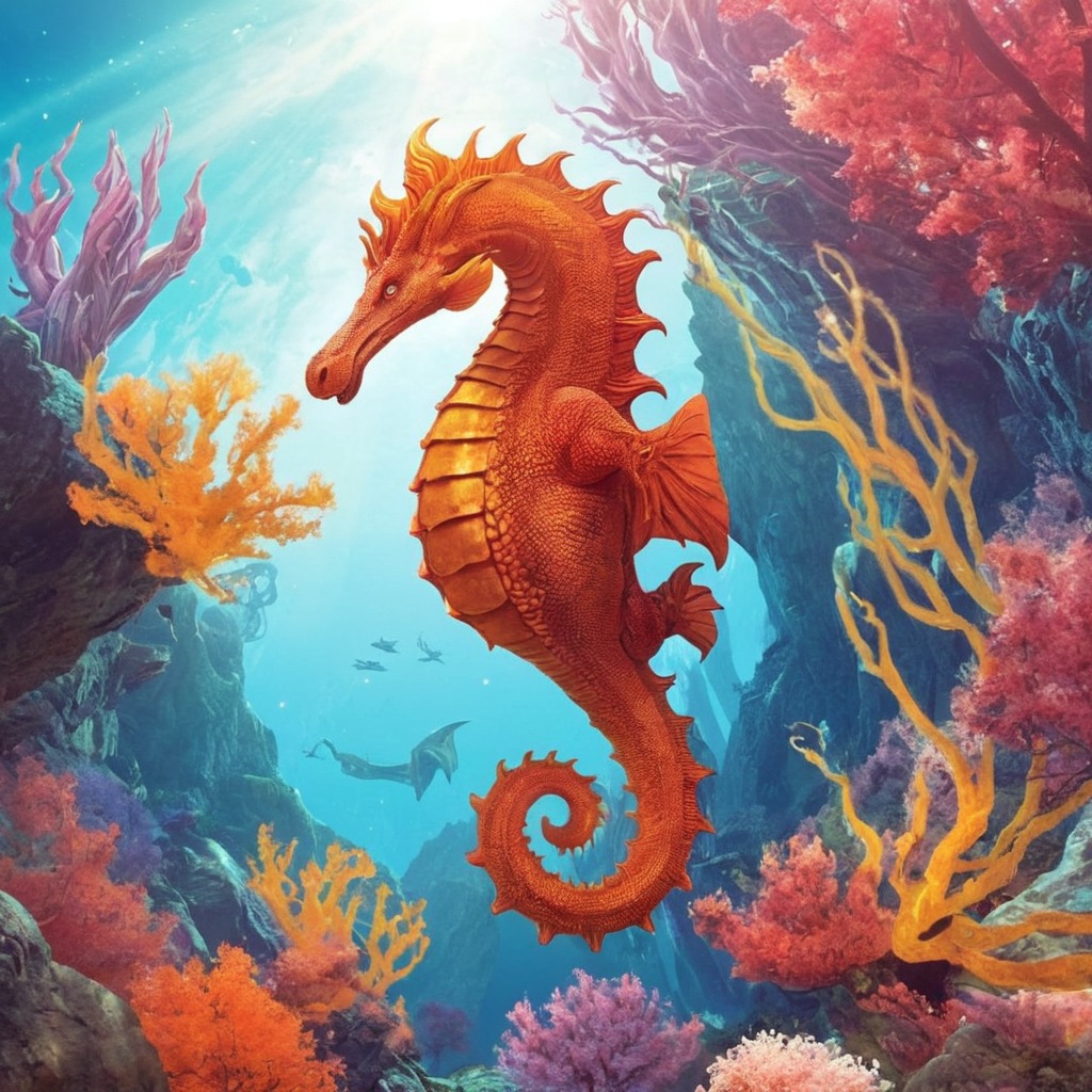 digitalart, fantasyart, digitalpainting, animalart, dreamup, seahorse, ai_art