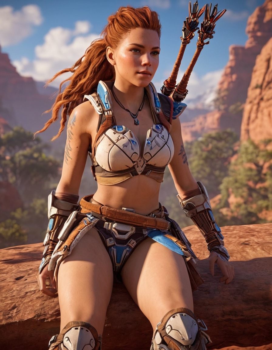 aloy, horizon zero dawn, action-adventure, playstation, female protagonist