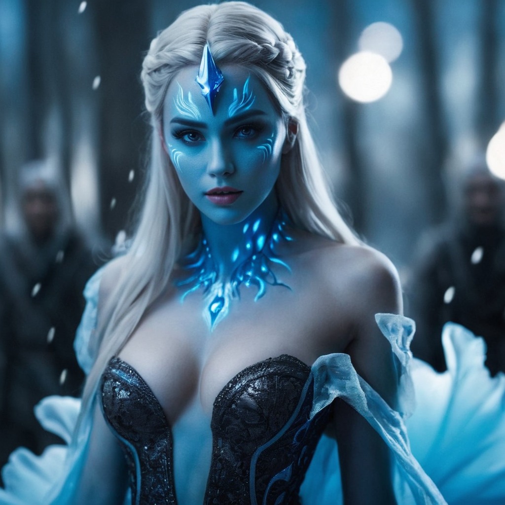 corruption, elsa, evil, fairytale, frozen, ice, latex, snow, winter, supervilain, aiart, dreamup, haileesteinfeld, elsasnowqueen