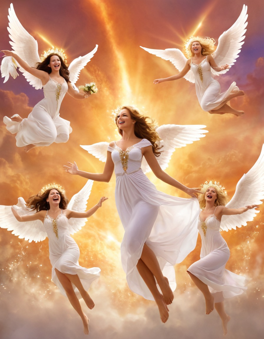 heaven, angels, celebrations, joy, souls, afterlife, spirituality