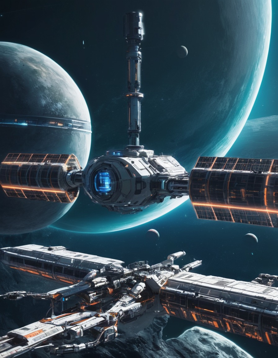 futuristic, space station, robotics, advanced technology, sci-fi, future