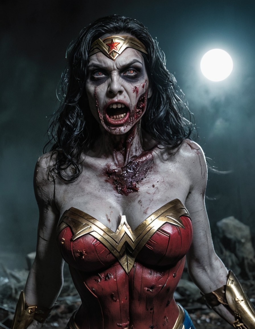 zombie, wonder woman (dc comics), superhero, undead, comic book, dc comics