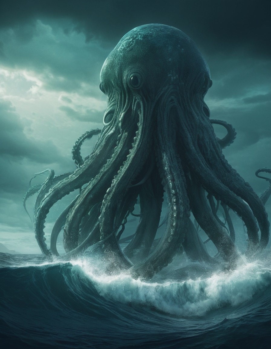 ancient, tentacled, monster, ocean, lurking, lovecraft, howard lovecraft