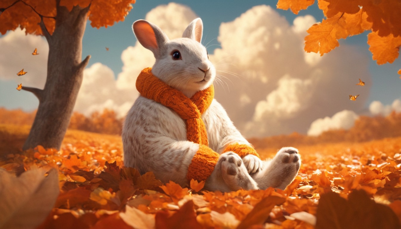 digitalart, rabbit, wallpaper, autumn, creature, dark, epic, fall, fantasy, fantasyart, fantasyartwork, fantasycharacter, fantasyillustration, horror, leaves, macabre, magic, mouse, mythology, pullover, scifi, scififantasy, sweater, scifiartwork, aiart, dailychallenge, sweaterweather, jamesar, noaihaters