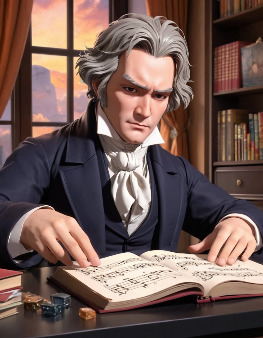 beethoven, composer, music, study, piano, classic, artist, anime