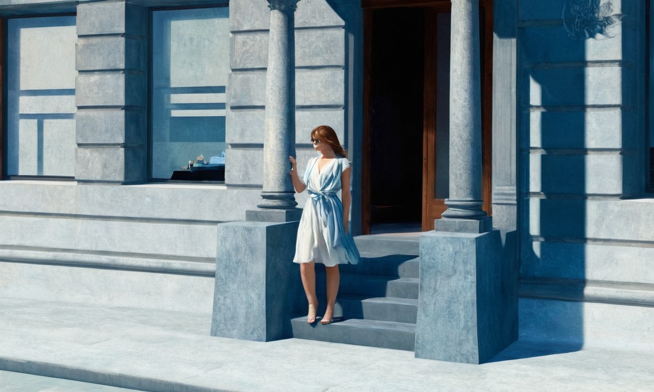 vintage new york, 1940s, edward hopper, painting, pintura, new realism, summer, woman alone