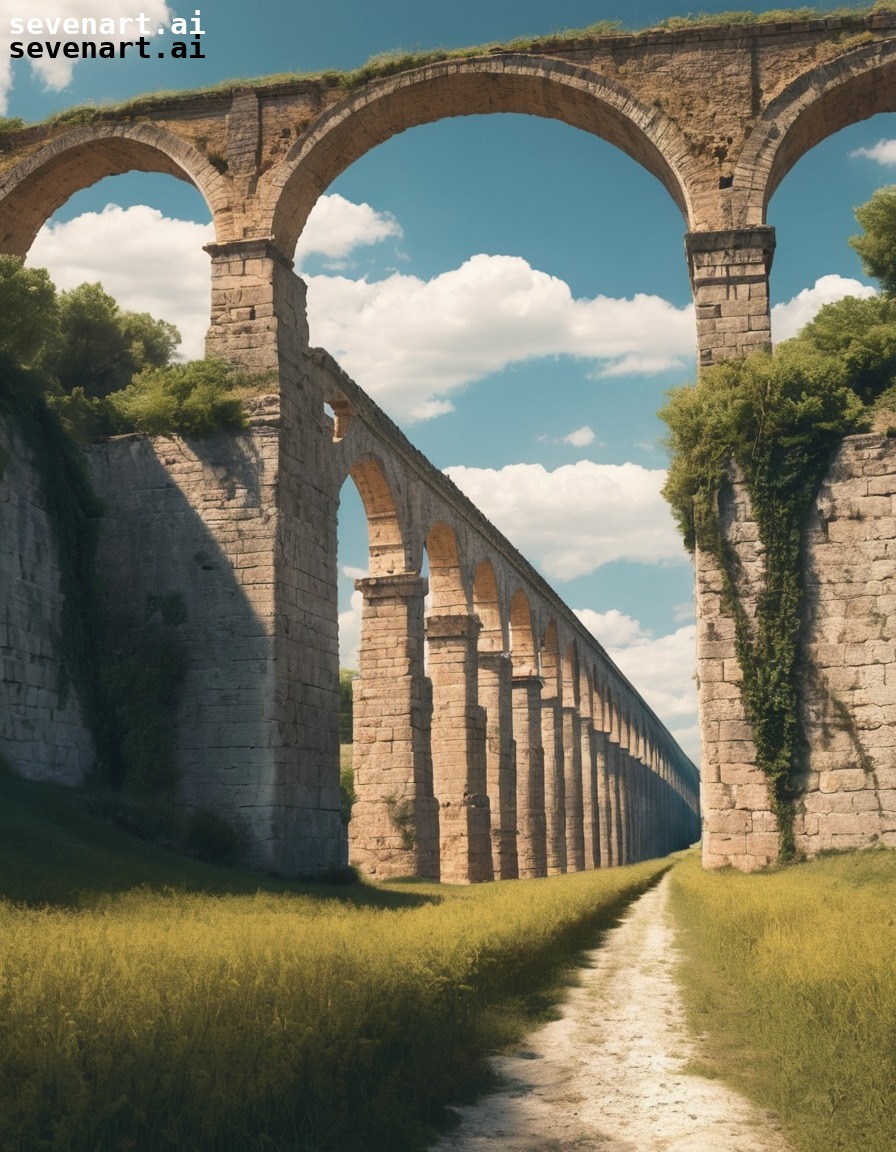 architecture, ancient, roman, aqueduct, countryside