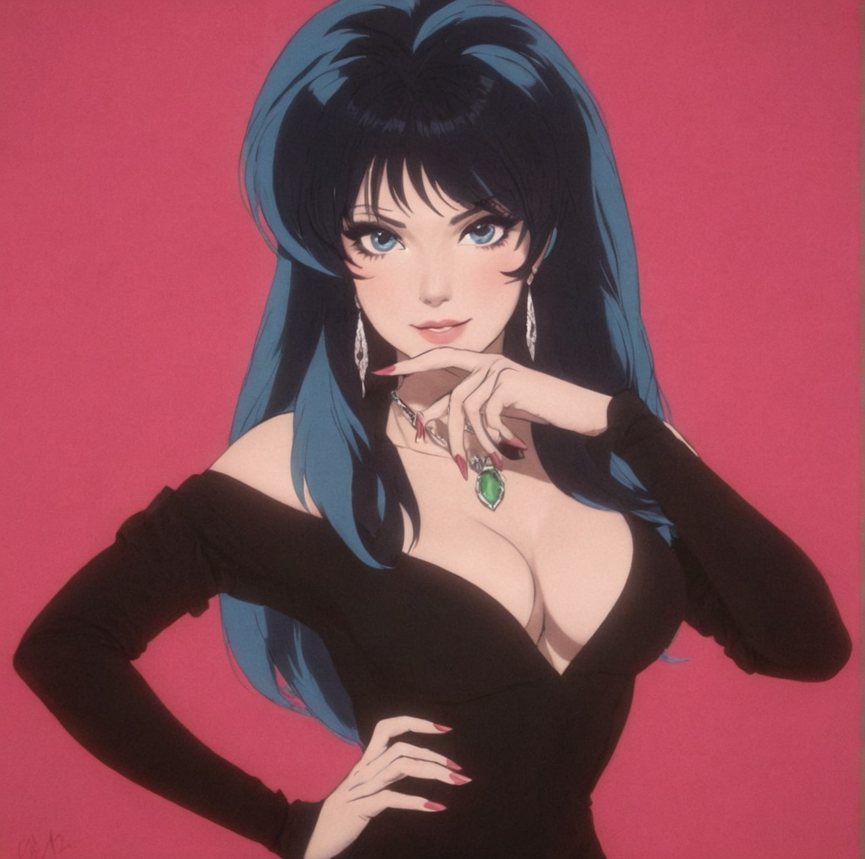 elvira, retro aesthetic, retro anime, art