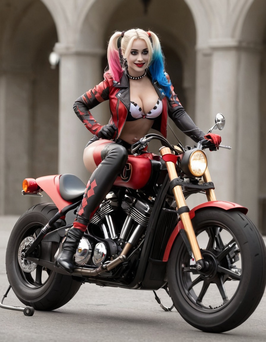 bike, harley quinn, dc comics, villain, anti-hero, comics, character