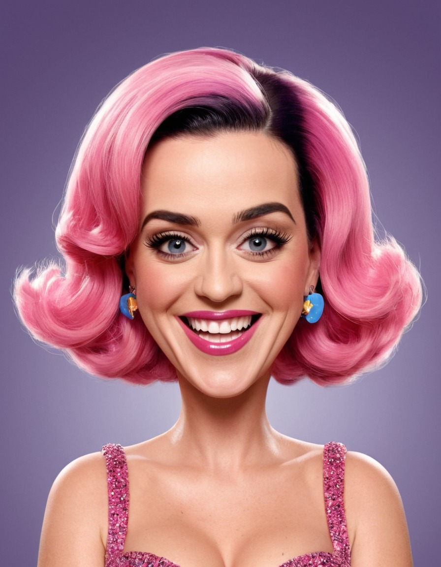 katy perry, celebrity, caricature, pop star, musician, funny, cartoon