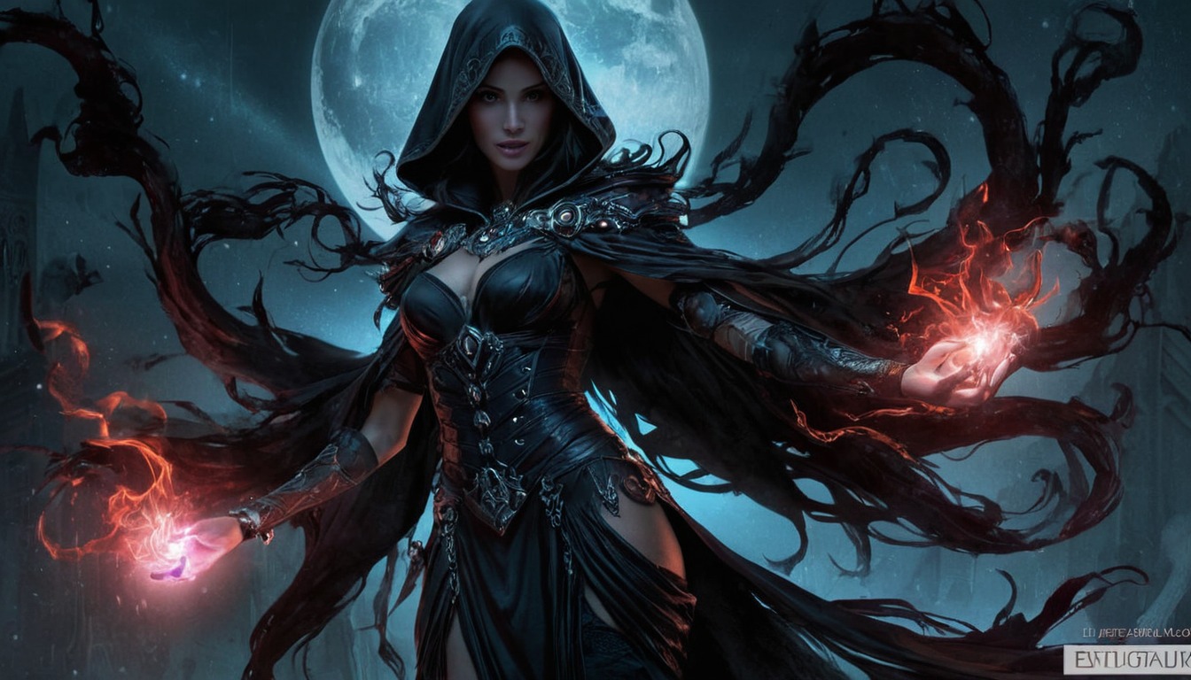 characterdesign, warrior, magic, wallpaper, sorceress, digitalart, fantasyart, fantasycharacter, horror, gothic, witch, vampire, animestyle, badmoonrising, horrorfantasy, moonlight, moonnight, necromancer, wallpaperdesktop, wallpapers, wallpaper4k, necromancergirl, wallpaper3840x2160