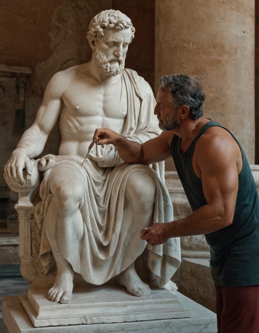 ancient rome, marble sculpture, ancient art, roman empire, historical figurine, creative process, tangible heritage