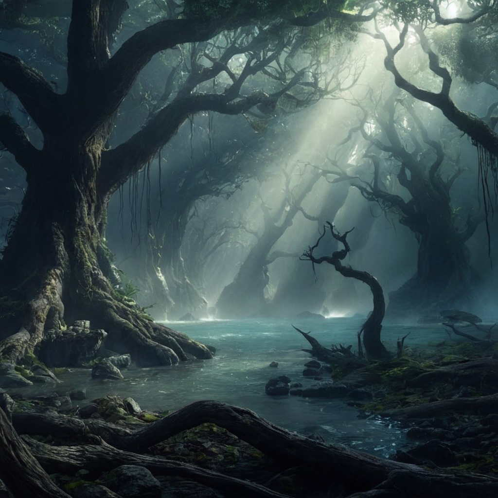 digitalart, wallpaper, fog, swamp