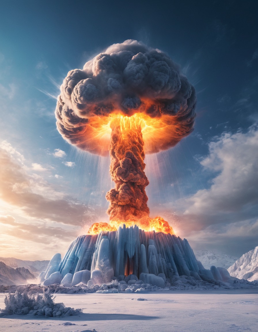 nuclear explosion, heat, light, surrealism, destruction, power, danger, nuclear, weapon, explosion