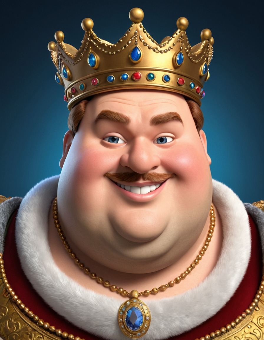 cartoon, henry viii, crown, humor, fat