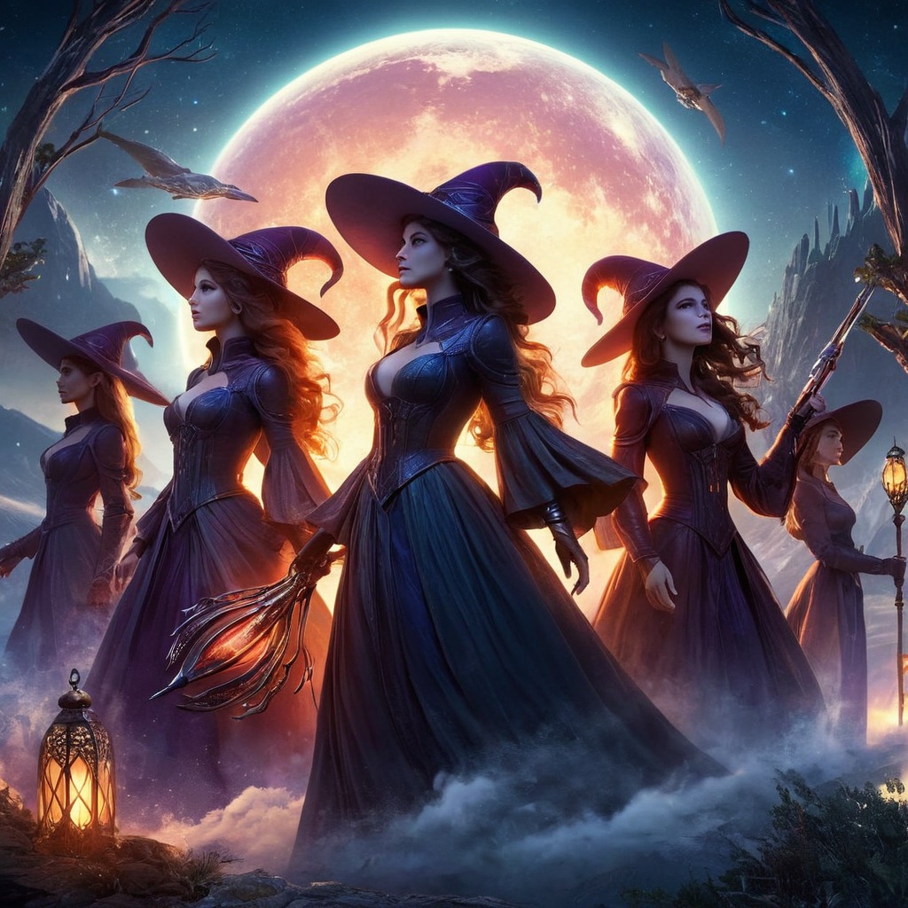 magic, witch, halloween, fantasyart, sorceress, coven