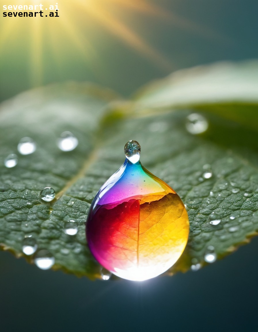 nature, macro photography, water droplet, sunlight, refraction