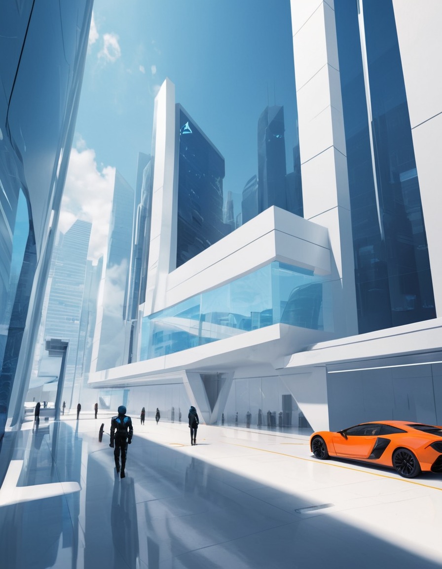 futuristic, office building, architecture, faith connors, mirror's edge, games, girls from games