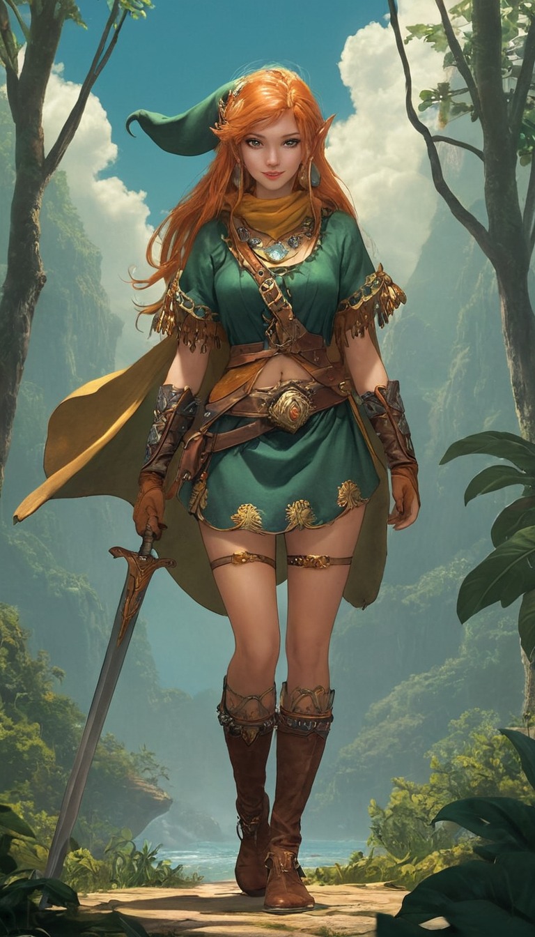 digitalart, fanart, videogamefanart, warrior, princess, nintendo, characterdesign, fantasyart, fantasycharacter, cartoon, anthroart, dailydeviation, hyrule, swords, warriorwomen, dailychallenges