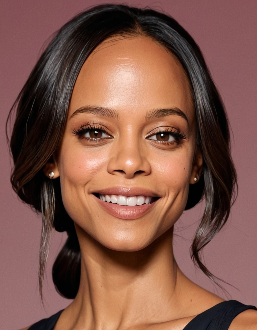 zoe saldana, portrait, actress, art, painting, artist, celebrity