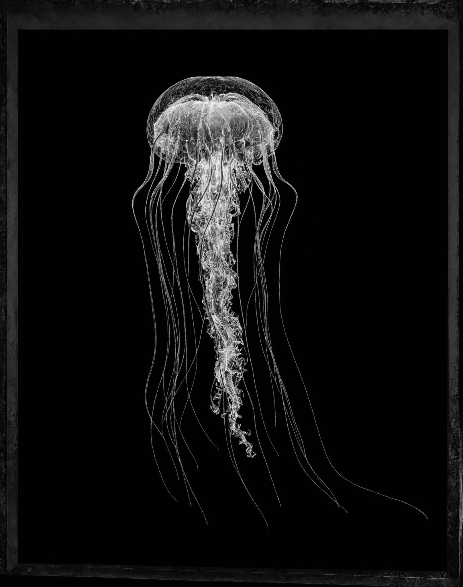 platinum print, jellyfish, sea, art, photography, wildlife, sea life, ocean, medusa, underwater, poetry, abyss, ethereal, surreal, artwork, natural science, oceancore, weird art, seacore, artists on tumblr, nature photography, museum, strangecore, nature, dream, academia, mermaid, dark academia, deep dark