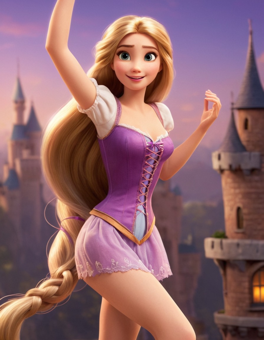 rapunzel (tangled), disney princess, long hair, real-life, beautiful woman, resemblance, fairy tale