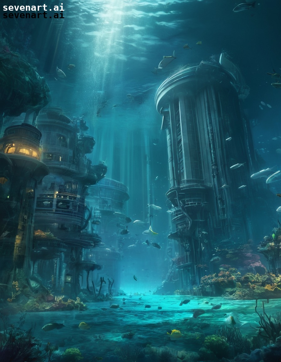 underwater, city, hydroelectric, technology, advanced, future