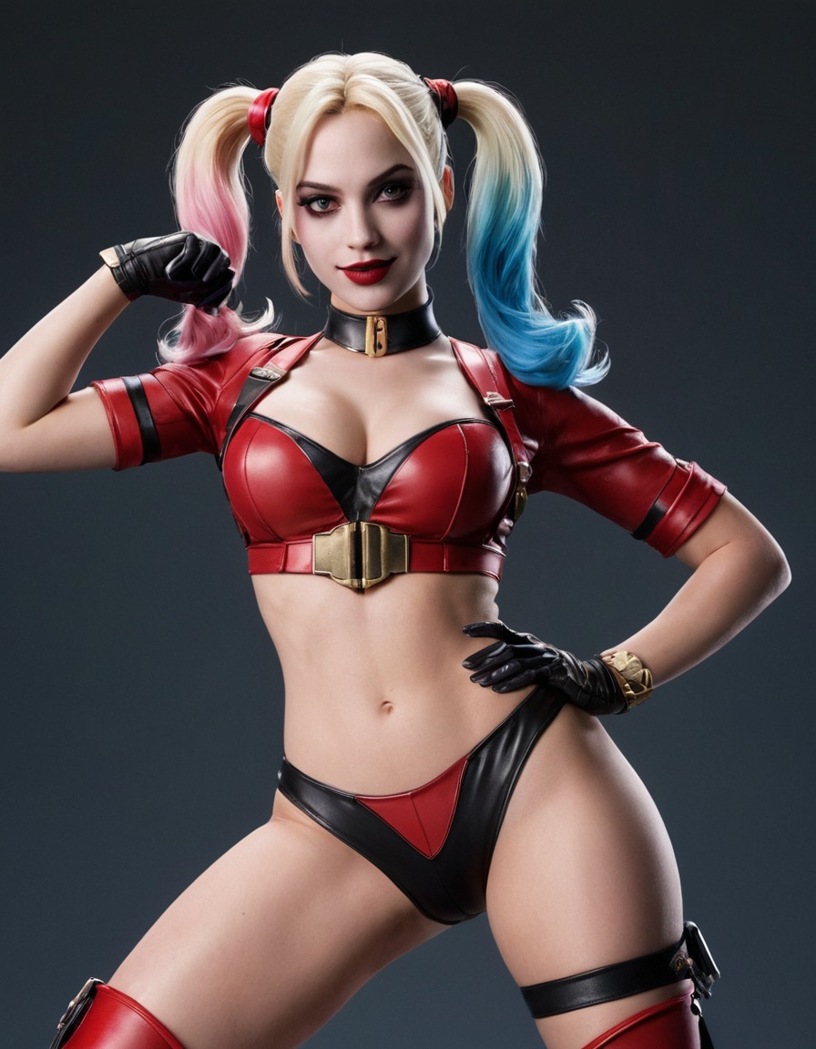 superhero, harley quinn, dc comics, defeated villain, comic book character