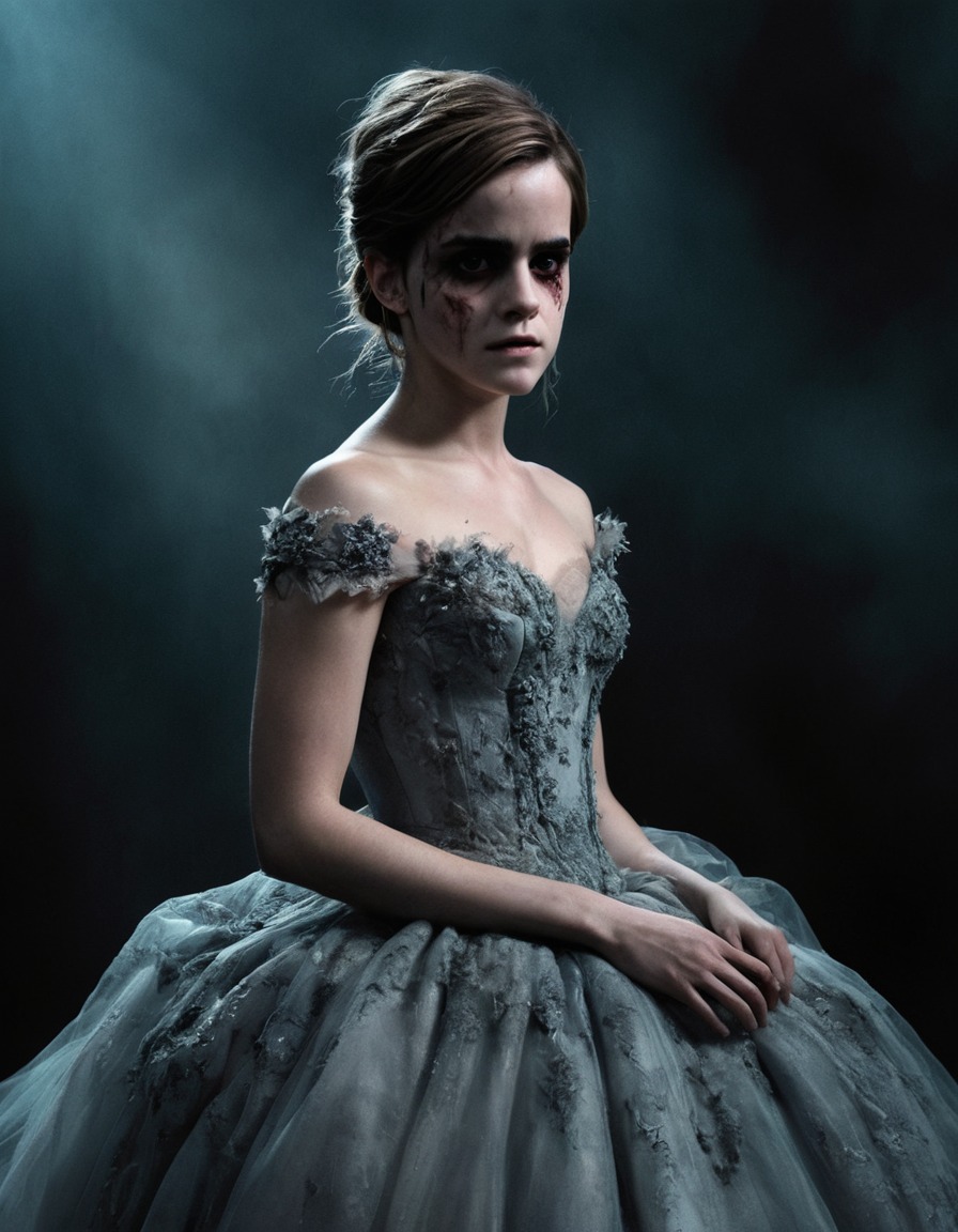 emma watson, zombie, haunting, elegant, ball gown, celebrities