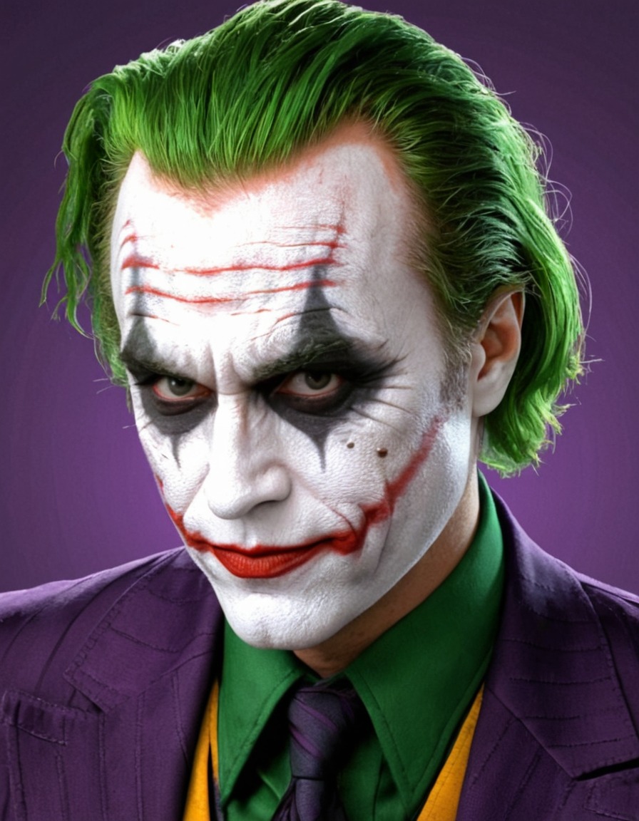 heath ledger, joker, the dark knight, purple suit, green hair, movies